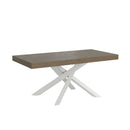 Tavolo Allungabile 200-304x90x77 cm Volantis Tortora Telaio Bianco 