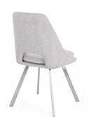 Set 2 Sedie 45x49,5x85 cm Kashar in Tessuto Grigio Chiaro