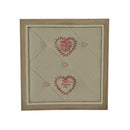 Portamemo in legno con stoffa rouge quadro cm 47x47x7
