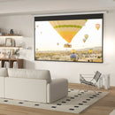 Telo per Proiettore 120"" 16:9 Motorizzato con Telecomando Fissaggio a Muro e Soffitto Bianco