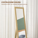 Specchio Verticale Autoportante o da Parete 37x40x155 cm con Cornice in MDF Quercia      