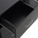Scrivania PC da Ufficio 3 Ripiani 3 Cassetti 120x49x72 cm in Legno MDF Nera