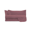 Set Lenzuola Sopra Sotto e 2 Federe Linea Water Washed Rosso Corallo