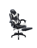 Sedia Gaming con Poggiapiedi in Similpelle Bianco