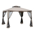 Gazebo da Giardino Pieghevole con Zanzariera 2,94x2,94m in Metallo e Tessuto Talpa