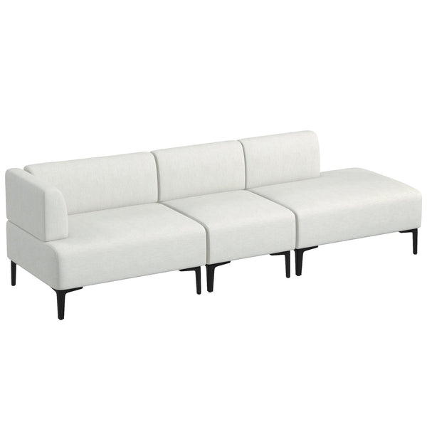 sconto Divano 3 Posti Modulabile 250x75x70 cm in Tessuto Crema