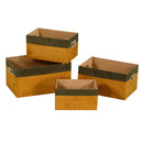 Set 4 Cassetti in tessuto arancione rettangolare 