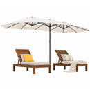 Ombrellone Doppio da Esterno 450x265x237 cm Senza Base Rivestimento Anti UV Crema
