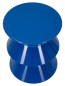 Tavolinetto Zag Blu Ø37,5x45 cm in Metallo Blu      