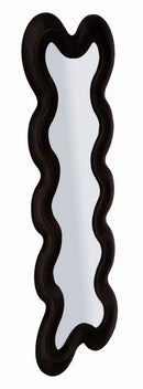 Specchio da Muro Monica Nero 58x4x160 cm in MDF e Poliestere e Specchio Nero      
