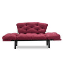 Divano letto Nitta bordeaux 190x70 cm braccioli reclinabili