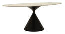 Tavolo da Pranzo Space 180x90x73 cm in MDF e Ferro Crema e Nero      