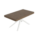  Tavolo Allungabile 160-420x90x74 cm Niket Noce Gambe Bianche