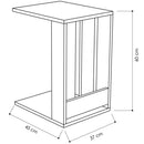Tavolino Ausiliario da Soggiorno 45x37,5x60 cm con Ruote Affiancabile al Divano in Legno Bianco Tortora Bianco Antico     