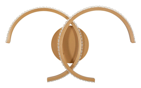 Lampada da Muro LED Double C 41x8,5x24 cm in Alluminio e Ferro e PVC Oro e Bianco sconto