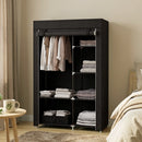 Armadio in Tessuto Portatile 103x43x162,5 cm Appendiabiti e 6 Ripiani Nero
