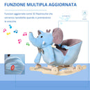 Cavallo a Dondolo per Bambini in Legno e Peluche Elefante Blu    