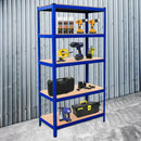 Set 9 Scaffali ad Incastro Piani in MDF Struttura in Acciaio Blu