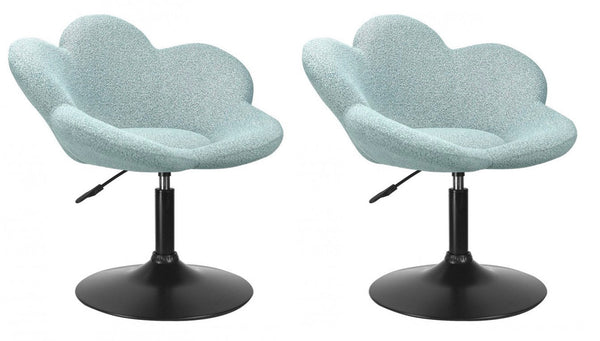 Set 2 Poltroncine da Soggiorno 69x55x69/81 cm in Schiuma Poliuretanica Fleur Nero-Acquamarina online