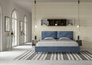 Letto Matrimoniale Imbottito in Microfibra Appia Large Blu Varie Misure