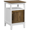 Comodino 1 Anta 1 Ripiano 38,5x35x59,7 cm in Legno Truciolare Bianco