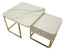 Tavoli da Caffè Beauty Coppia 70x70x48 cm - 50x50x43,5 cm in Pino e MDF e Metallo      