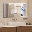 Specchio Armadietto da Bagno Pensile Bianco 90x50x12 cm 