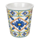 Set 6 Bicchieri Acqua Costiera in Ceramica VdE Tivoli 1996 Bianchi con Decori