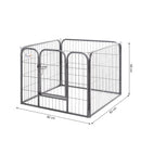 Recinto Recinzione per Animali Domestici 82x82x60 cm in Metallo  Grigio
