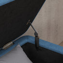 Panca Contenitore 102x40x44 cm Poggiapiedi Imbottito in Tessuto Effetto Lino Blu Scuro      