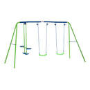 Altalena da Giardino 4 Posti 280x140x178 cm con Cavallina Blu e Verde