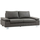 Divano 2 Posti 200x88x86 cm Seduta Imbottita e Braccioli Regolabili in Similpelle Grigio