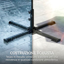 Base per Ombrellone Palo Ø38-48 mm Pieghevole a Croce in Metallo Grigio Scuro      