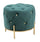 Puff Diamond Glam Verde Ø45x40 cm in Ferro e MDF e Spugna e Poliestere Verde e Oro