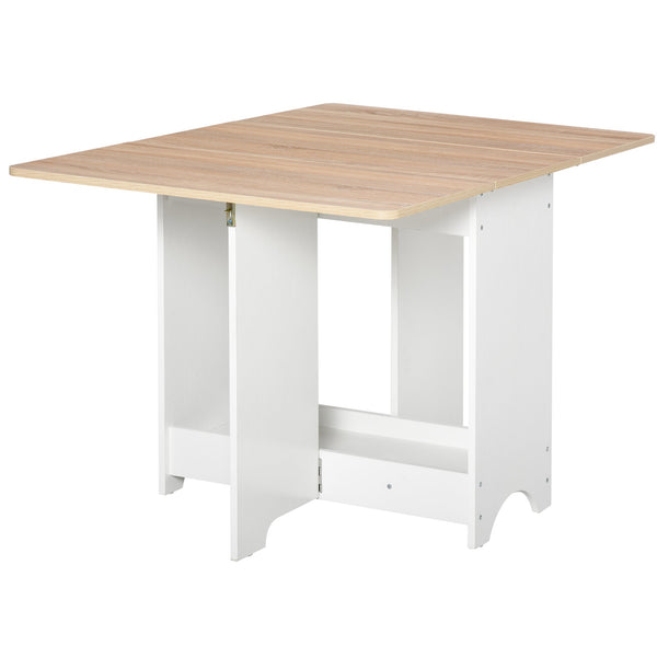 sconto Tavolo Pieghevole Salvaspazio 118x80x72 cm in Legno Truciolare Bianco e Color Legno