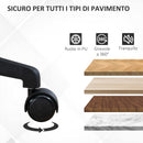 Sedia Poltrona Operativa da Ufficio 58x56x97,5-106,5 cm Funzione Dondolo e Tessuto a Rete Nero
