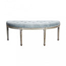 Panca Margi in Velluto Grigio 125x45x48 h cm in Legno Grigio