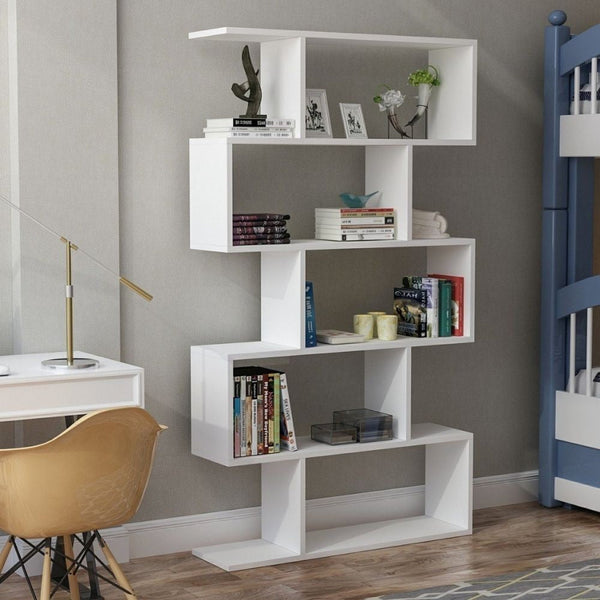 acquista Libreria 90x157h cm 5 ripiani Volans bianca