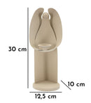Porta Candele Dune Angel 12,5x10x30 cm in Ferro Crema      