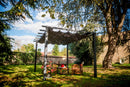Pergola da Giardino 4x3x2,3 m in Alluminio Grigio Antracite con Telo di Copertura 140g/mq Grigio
