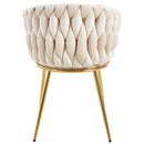 Set 2 Sedie per Sala da Pranzo e Ufficio in Velluto Beige Sedia Ergonomica