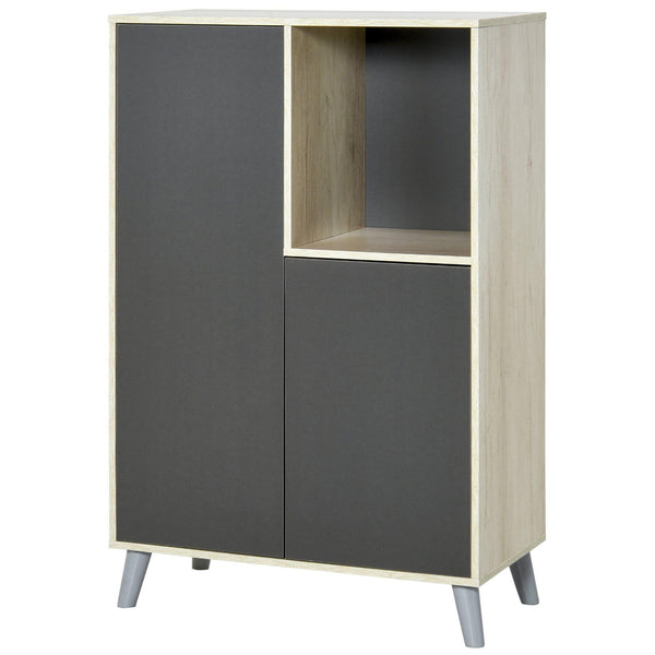 Mobile Libreria 2 Ante e Vano Aperto 80x40x120 cm Grigio Scuro online