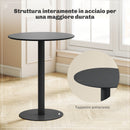 Tavolo da Pranzo Rotondo per 2 Persone Ø60x72 cm in Acciaio Nero  