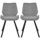 Set 2 Sedie per Sala da Pranzo Tessuto Seduta Ergonomica Colore Grigio