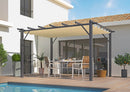 Pergola da Giardino 4x3x2,3 m in Alluminio Grigio Antracite con Telo di Copertura 140g/mq Ecrù