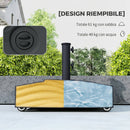 Base per Ombrellone a Rotelle con Freni, con Acqua 40kg/Sabbia 61kg, per Pali Ombrelloni da Ø35/38/48mm, Nero      