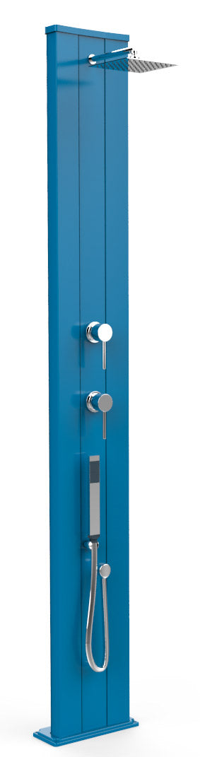 acquista Doccia Solare da Esterno Giardino 40L Miscelatore e Doccetta Mobile Arkema Dada S Blu