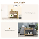 Mobile Consolle Ingresso 99x35x86 cm 2 Cassetti 1 Ripiano in Legno Naturale