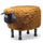 Sgabello Pouf Poggiapiedi per Bambini 63x36x42 cm Pecora Marrone Divina Home
