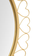Specchio Hearts 80x2,5x80 cm in Ferro e MDF e Specchio Oro      